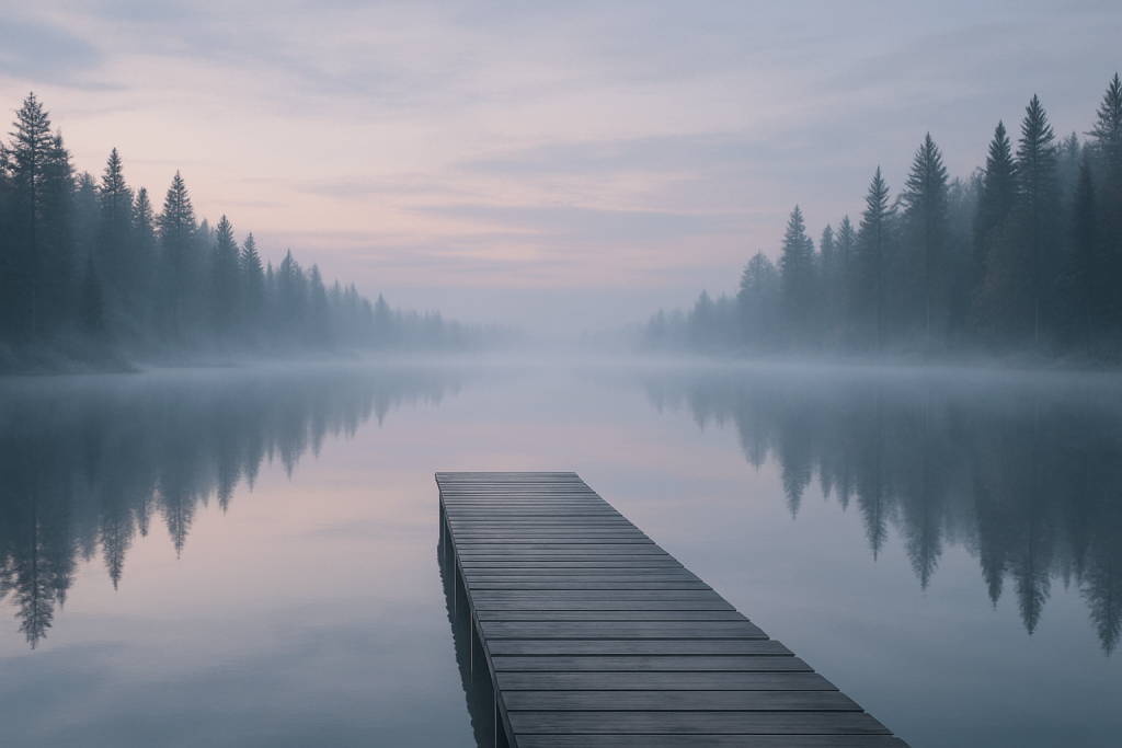 Lake and forest scene