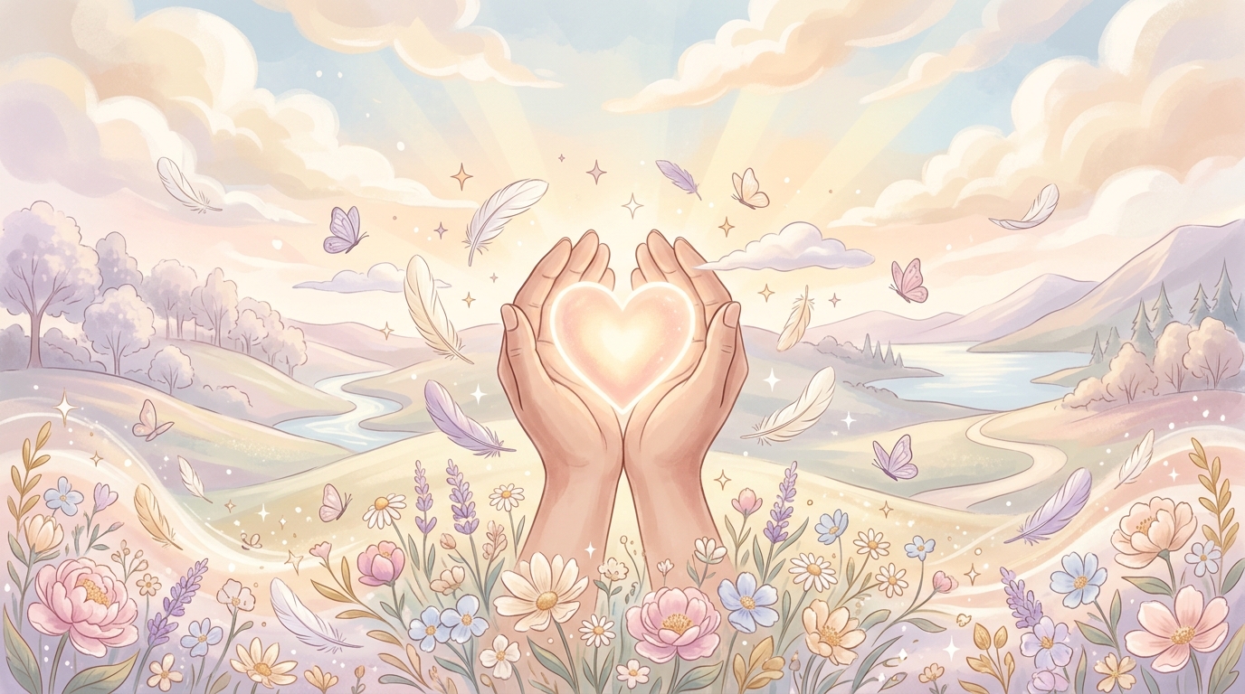 Hands holding a heart